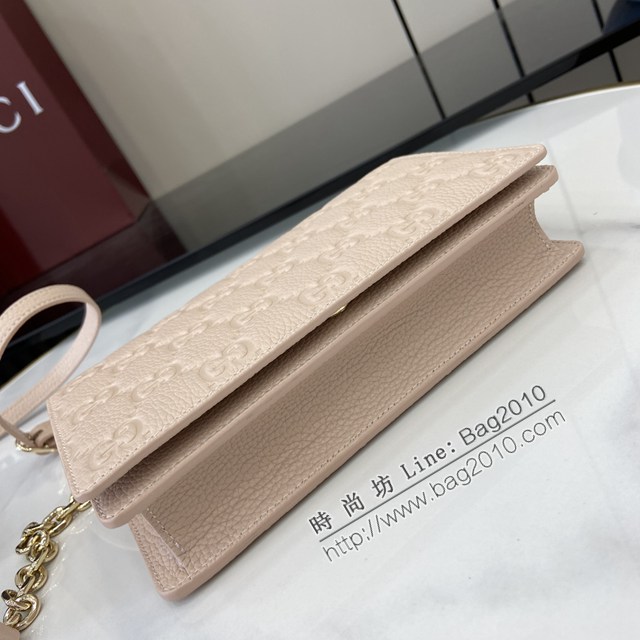 Gucci專櫃古馳最新款Emblem系列全皮鏈條包斜挎女包 jh2852型號：818705